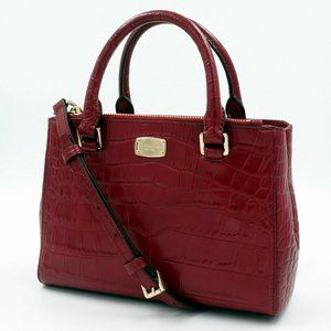 Michael Kors S. Kellen Cherry Embossed Satchel